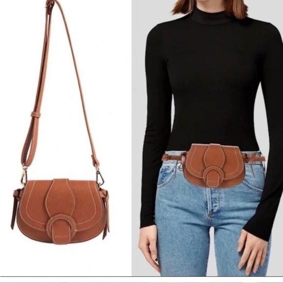 Rachel Zoe Handbags - NWT Rachel Zoe Edessi Crossbody Belt Bag Neutral Tan Cognac 7.5” x 4.75” Approxi